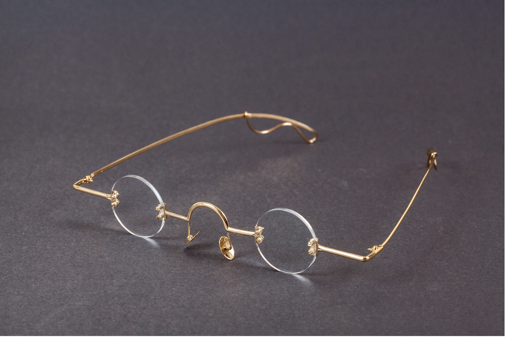 Lunettes bijou en or petits verres rond